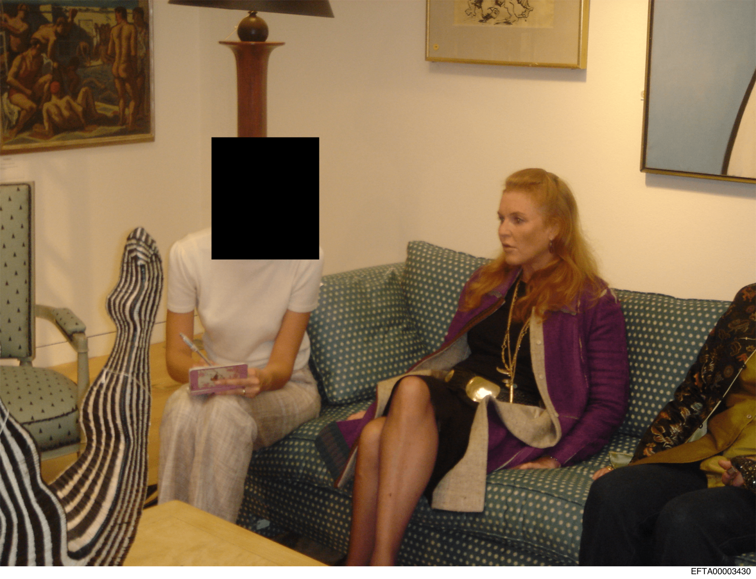fergie sitting with a child Epstein raped