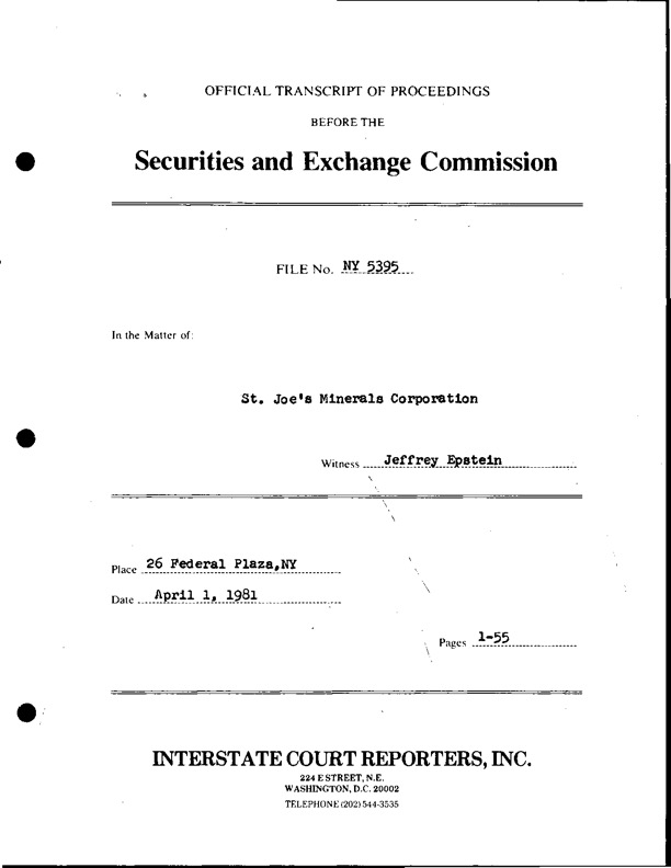 SEC deposition cover