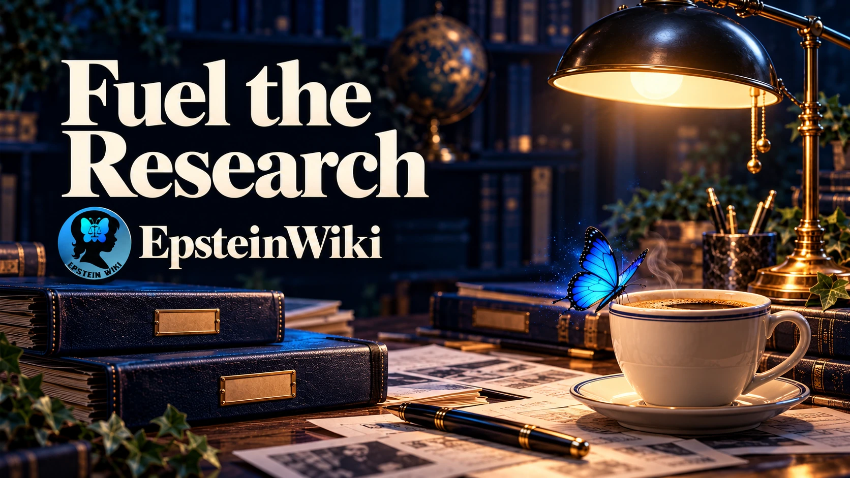 Fuel the Research — an illuminated EpsteinWiki archive desk