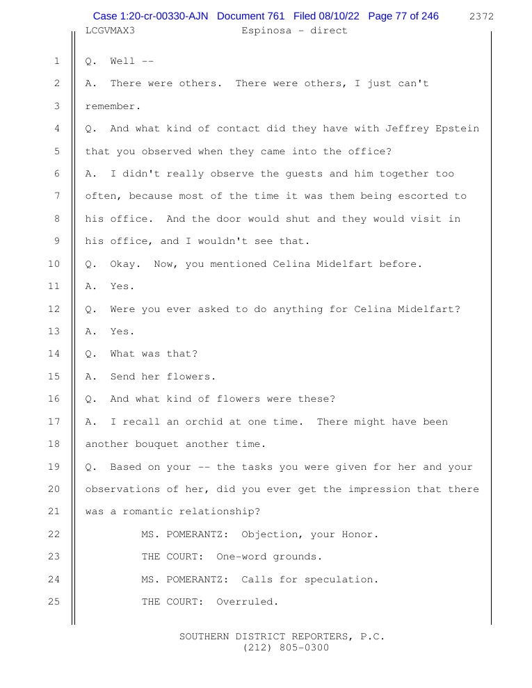 Maxwell trial transcript, Docket 761, PDF page 77, printed page 2372.